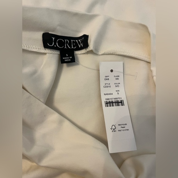 J. Crew NWT Asymmetrical off-the-shoulder top in stretch cotton blend in ivory - Picture 7 of 7